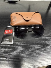 Ray-Ban RB3362 Cockpit Aviator Sunglasses 002/58 Polarized Black 59mm w/ Case