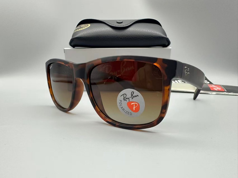 Ray-Ban RB4165 Justin Classic Men’s Brown Polarized Sunglasses Matte Havana 54mm