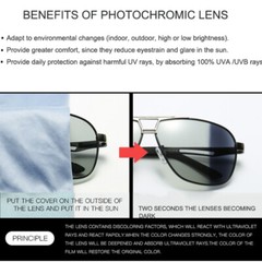 Aluminium HD Polarized Photochromic Sunglasses Pilot Men Eyewear Driving Glasses
