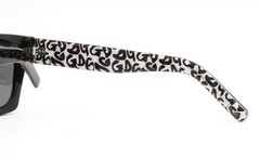 Dolce Gabbana Sunglasses Polished Black White DG Print DG 4413 3389/87 with Case