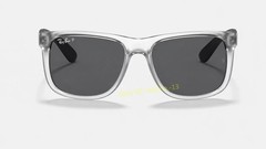 Ray-Ban Justin RB4165 54mm Matte Transparent Grey Square Sunglasses High Bridge