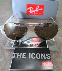🔥 Ray-Ban RB3025 9196/G5 58 Polished Arista Gold Silver/Brown POLAR CHROMANCE