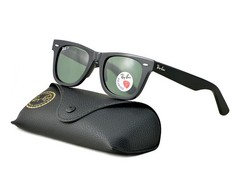 Ray-Ban Sunglasses RB2140 Original Wayfarer Black Frame Green Lenses 50mm Unisex