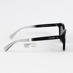 Coach Designer Sunglasses HC8285U Signature Workmark Square Black Gray Gradient