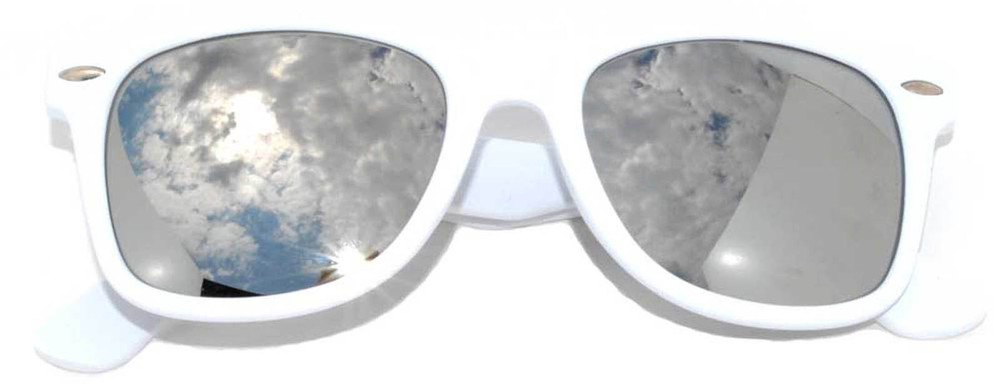 RETRO MATTE FRAME MIRROR LENS 80s VINTAGE RETRO SUNGLASSES WHITE