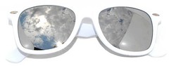 RETRO MATTE FRAME MIRROR LENS 80s VINTAGE RETRO SUNGLASSES WHITE