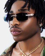 Men’s Sunglasses Hip Hop Quavo Migos DIAMOND Rimless Square Frame Black Lens New