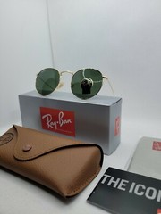 New Ray-Ban RB3447 001 50-21 Gold Frame Unisex Green Lenses Sunglasses