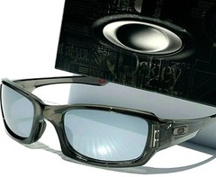NEW Oakley FIVES Squared Grey Smoke POLARIZED Galaxy Chrome Mirror Sunglass 9238