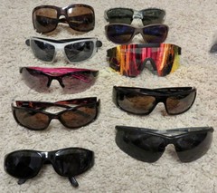 Lot of 10 Wrap style Sunglasses, good condition various colors