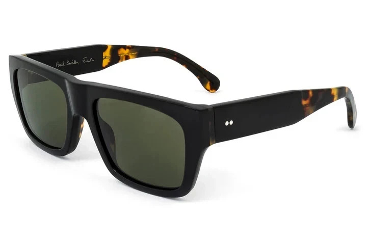 New Paul Smith PSSN066 01 Black EARL Sunglasses with Green Lenses