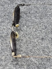 Metal Oval Sunglasses Mens One Size Gold Frame Brown Lenses Wire Rim Classic
