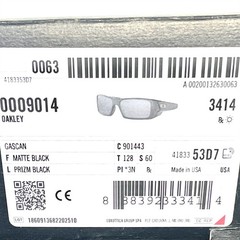 Oakley Gascan Sunglasses Matte Black Prizm Black OO9014-4360 with Pouch
