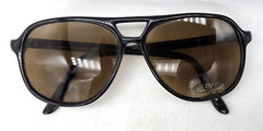 Vintage Black Top Bar Classic Plastic Sunglasses 1980s, 148mm temple, NOS, China