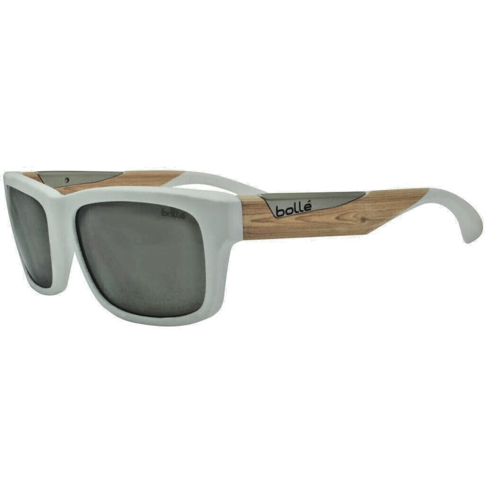 Bolle Sunglasses Matte White Wood TNS Gun Silver Mirror 12226