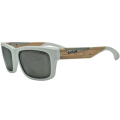 Bolle Sunglasses Matte White Wood TNS Gun Silver Mirror 12226