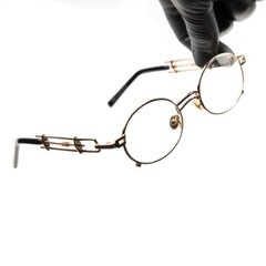 Vintage Clear Lens Gold Retro Round Elegant Hip Hop Men’s Oval Glasses