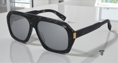 DUNHILL DU0022S 003 Rectangular Squared Black White Silver 59mm Men’s Sunglasses