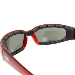 Global Vision Chicago Padded Motorcycle Sunglasses Red with Flash Mirror Lenses
