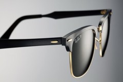 New RAY-BAN Clubmaster Aluminum Black Gold Polarized Sunglasses RB 3507 136/N5