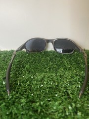 Vintage Oakley Juliet Styled Polarized Sunglasses Black Lens Silver Frames
