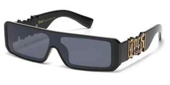 LOCS Gangster Style Flat Top Big LOCS Logo Temple Shield Tinted Lens Sunglasses