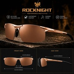 Polarized Rectangular Sunglasses for Men Driving UV400 Protection Lightweight…