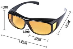 Tac HD Day Night Vision glasses Men Unisex Driving Wraparound Fit Over Sunglass