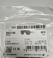 Versace VE 2199 1252/4T Sunglasses Brown Havana Gray Gold Mirror with Case