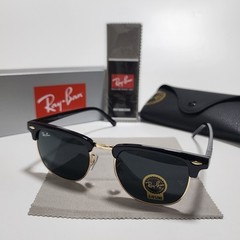 Ray-Ban RB3016 Sunglasses Clubmaster Classic Black Frame Glass Gray Lens 51mm US