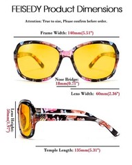 Classic Womens Night Glasses Driving Anti Glare Wrap Around Yellow Sunglasses