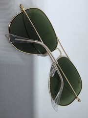 RAY-BAN RB 3025 001 62MM LARGE METAL AVIATOR SUNGLASSES GOLD GREEN AUTHENTIC NEW