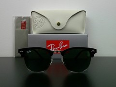Ray-Ban RB3016 Clubmaster Classic Sunglasses Black & Silver G-15 51mm Never Worn