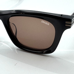Ermenegildo Zegna Sunglasses EZ0270-F 20E Black Square Frame Brown Lens 52mm New