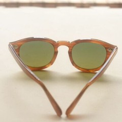 Vintage green-yellow polarized sunglasses mens johnny depp dark blonde glasses
