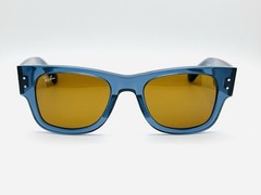 Ray-Ban Mega Wayfarer RB0840S 51mm Unisex Sunglasses – Blue Frame / Brown Lens