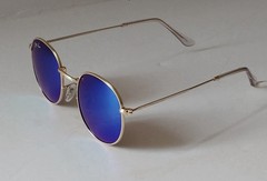 Sunglasses Ray-Ban RB3447 Green & Blue Mirror lens Gold Frame Unisex