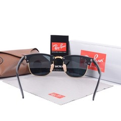 Ray-Ban RB3016 Sunglasses Clubmaster Classic Black Frame Glass Grey Lens 51mm