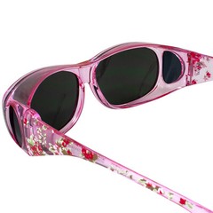 Global Vision Eyewear Fanfare 2 Sunglasses Fit Over Pink Floral Frame Smoke Lens