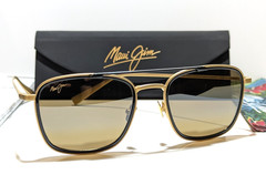 NEW Maui Jim Following Seas Gold Black Polarized HCL Bronze Sunglasses H555-16M