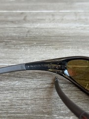 Oakley Straight Jacket Black Orange Flames Gold Iridium Lenses Need Replaced