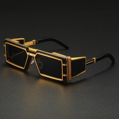 Unisex Punk Square Metal Frame Sunglasses Fashion Shades