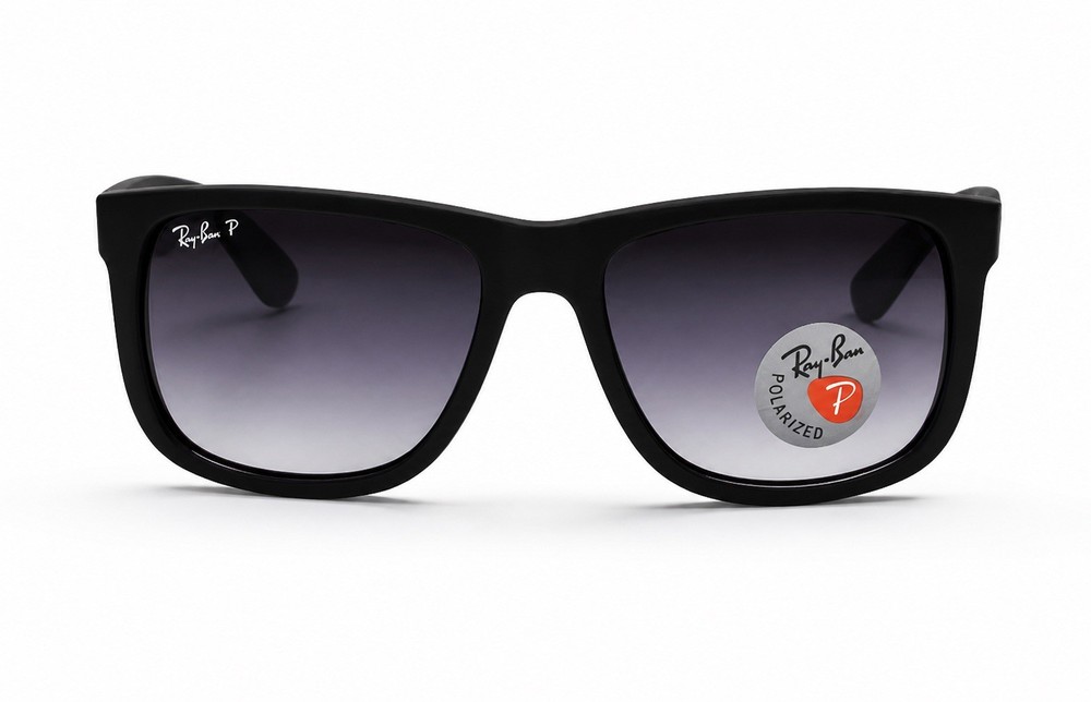 RayBan Justin RB 4165 622/T3 55mm Polarized Black Frame Gradient Sunglasses