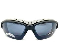 Mens MOTORCYCLE BIKER Day Riding Protective Padded SUN GLASSES GOGGLES Dark Lens