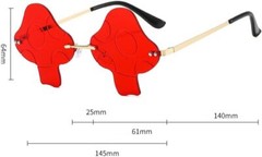 ENTHYI Mushroom Shape Sunglasses for Women Irregular Rimless Eyewear Green