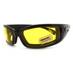 Semi Goggle Sunglasses Choppers Bikers Foam Padded Wrap Around Matt BLACK
