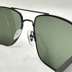 Ray Ban Mens Irregular Aviator Double Bridge Sunglasses RB3663 Black/Green