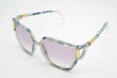 Vintage Sunglasses TED LAPIDUS PARIS ORIGINAL FRANCE Blue Gold Square