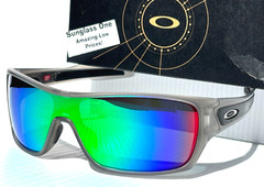 NEW Oakley TURBINE ROTOR Matte Grey POLARIZED Galaxy Jade Lens Sunglass 9307