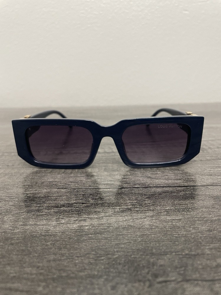 Louis Vuitton Clash Rectangle Men’s Sunglasses Navy Frame Purple Tinted Lenses